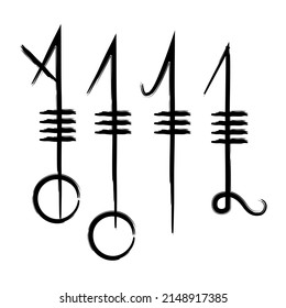Hand drown full editable norse symbol for sweet dreams and protection.