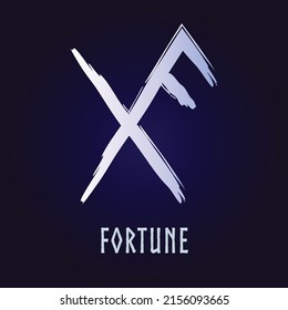 Hand drown full editable norse symbol for good luck.