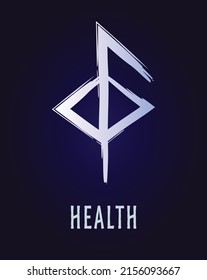 Hand drown full editable norse symbol for good health.