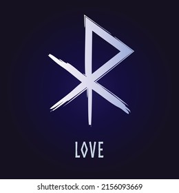 Hand drown full editable norse symbol for love.