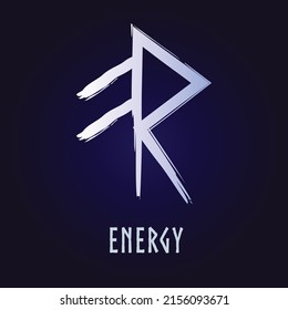 Hand drown full editable norse symbol for energy.