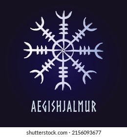 Hand drown full editable norse symbol of aegishjalmur also known as Helm of Awe.