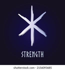 Hand drown full editable norse symbol for strength.