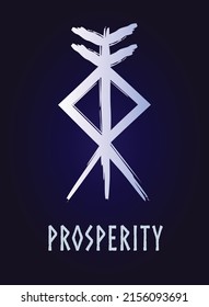 Hand drown full editable norse symbol for prosperity.