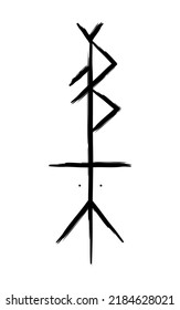 Hand drown full editable norse bindrune symbol.
