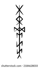 Hand drown full editable norse bindrune symbol with meaning of Goddess.