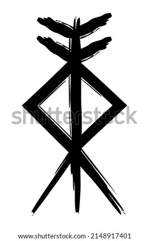 Hand drown full editable norse symbol for prosperity.