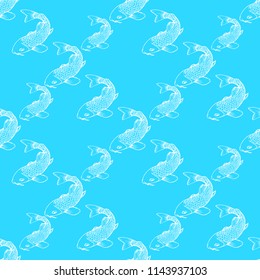 hand drown koi fish vector illustration
