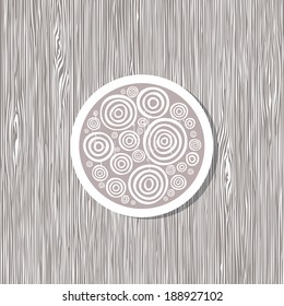 Hand drown pattern on wood background
