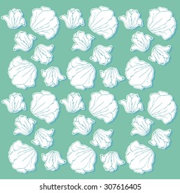 Hand drown Roses. Romantic endless background with abstract flowers can be used for card template, invitation template, web background and pattern design