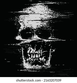Hand drown skull head design made by illustration. Design made for t shirt design.
