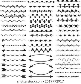 Hand Drown unterstrichen Rahmen Trennwand Blumenrahmen Symbol doodle set 