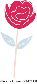 Hand drown valentine rose bouquet illustration