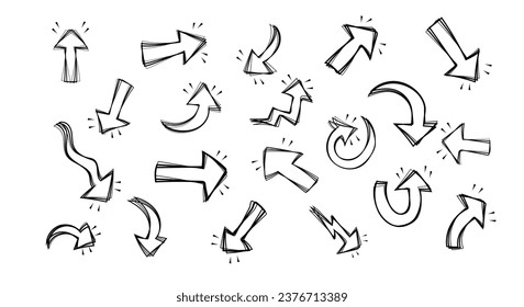 Hand drowned arrows, Sketch Arrows Collection