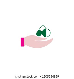 hand and drug icon template design