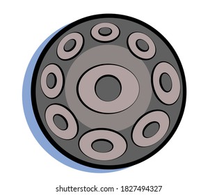 Hand drum on a white background. An object. Vector illustration.