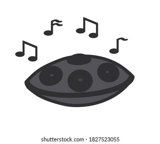 Hand drum on a white background. Musical instrument. Vector illustration.