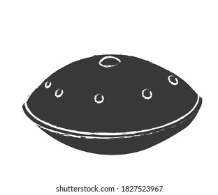 Hand drum on a white background. Musical instrument. Vector illustration.