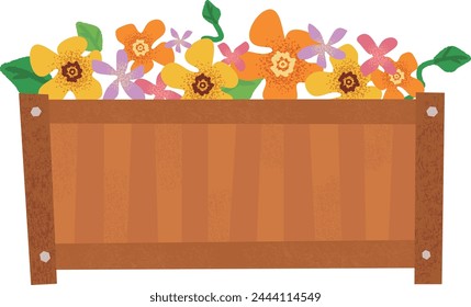 hand drwaing flower bed illustration