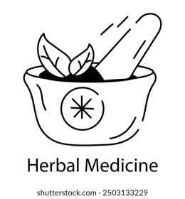 A hand drwan icon of herbal medicine