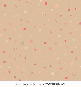 hand drwan peach color circles. beige repetitive background. vector seamless pattern. fabric swatch. striped wrapping paper. design template for textile, linen, home decor