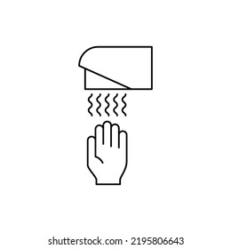 Hand drye icon in line style icon, isolated on white background