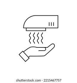 Icono de drenaje manual en icono de estilo de línea, aislado en fondo blanco