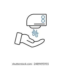 hand dryer concept line icon. Simple element illustration. hand dryer concept outline symbol design.