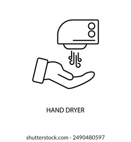 hand dryer concept line icon. Simple element illustration. hand dryer concept outline symbol design.