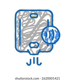 secador de mão ícone de doodle sem contato vetor de esboço. secador de mão sinal sem contato. ilustração símbolo isolado