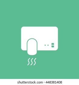 Hand Dryer Flat Icon On Green Background