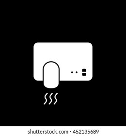 Hand Dryer Flat Icon On Black Background