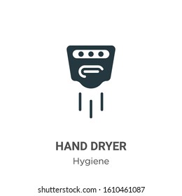 Hand dryer glyph icon vector on white background. Flat vector hand dryer icon symbol sign from modern hygiene collection for mobile concept and web apps design.