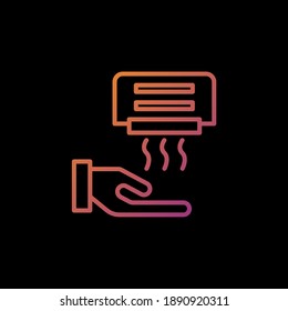 hand dryer gradient outline Icon. corona virus vector illustration on black background