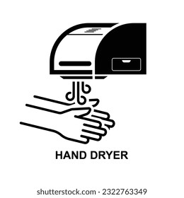 Hand dryer icon. Automatic hand dryer machine isolated on background vector illustration.