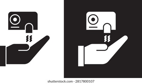 Hand dryer icon flat solid graphic..
