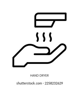 hand dryer icon. Line Art Style Design Isolated On White Background