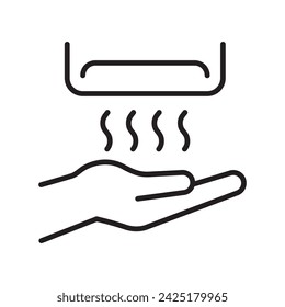 Hand Dryer icon. line vector icon on white background. High quality design element. Editable linear style stroke. Vector icon