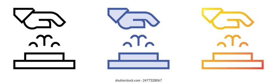 hand dryer icon. Linear, Blue Fill and Gradient Style Design Isolated On White Background