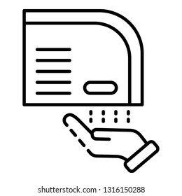 Hand dryer icon. Outline hand dryer vector icon for web design isolated on white background