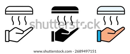 Hand dryer icon vector. hygiene in public restrooms and facilities with convenient modern technology symbol. vector illustration.