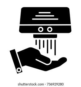 hand dryer icon, vector illustration, black sign on isolated background