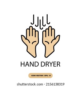 hand dryer icons  symbol vector elements for infographic web