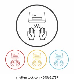 Hand dryer line icon