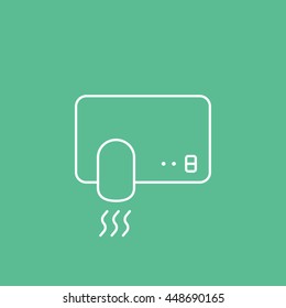 Hand Dryer Line Icon On Green Background