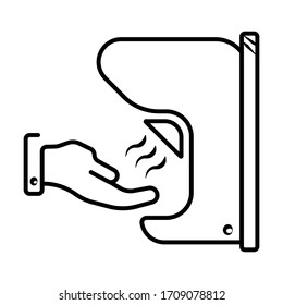 Vector de icono de línea del secador de mano