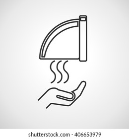 Hand dryer line vector icon