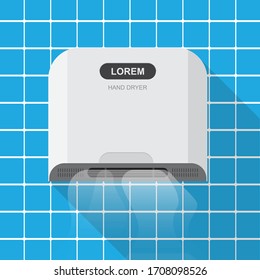 Hand dryer machine vector flat design.