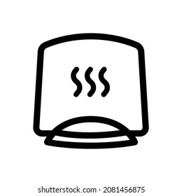 Icono de contorno del secador de mano. Señal de la mano del vector, ilustración aislada en fondo blanco