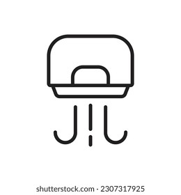 Hand Dryer Outline Icon Vector Illustration